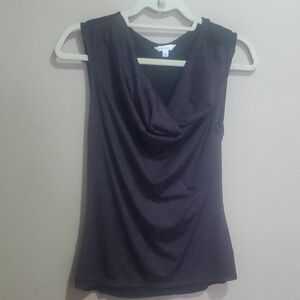 Reitmans Black Draped Sleeveless Blouse Size Small